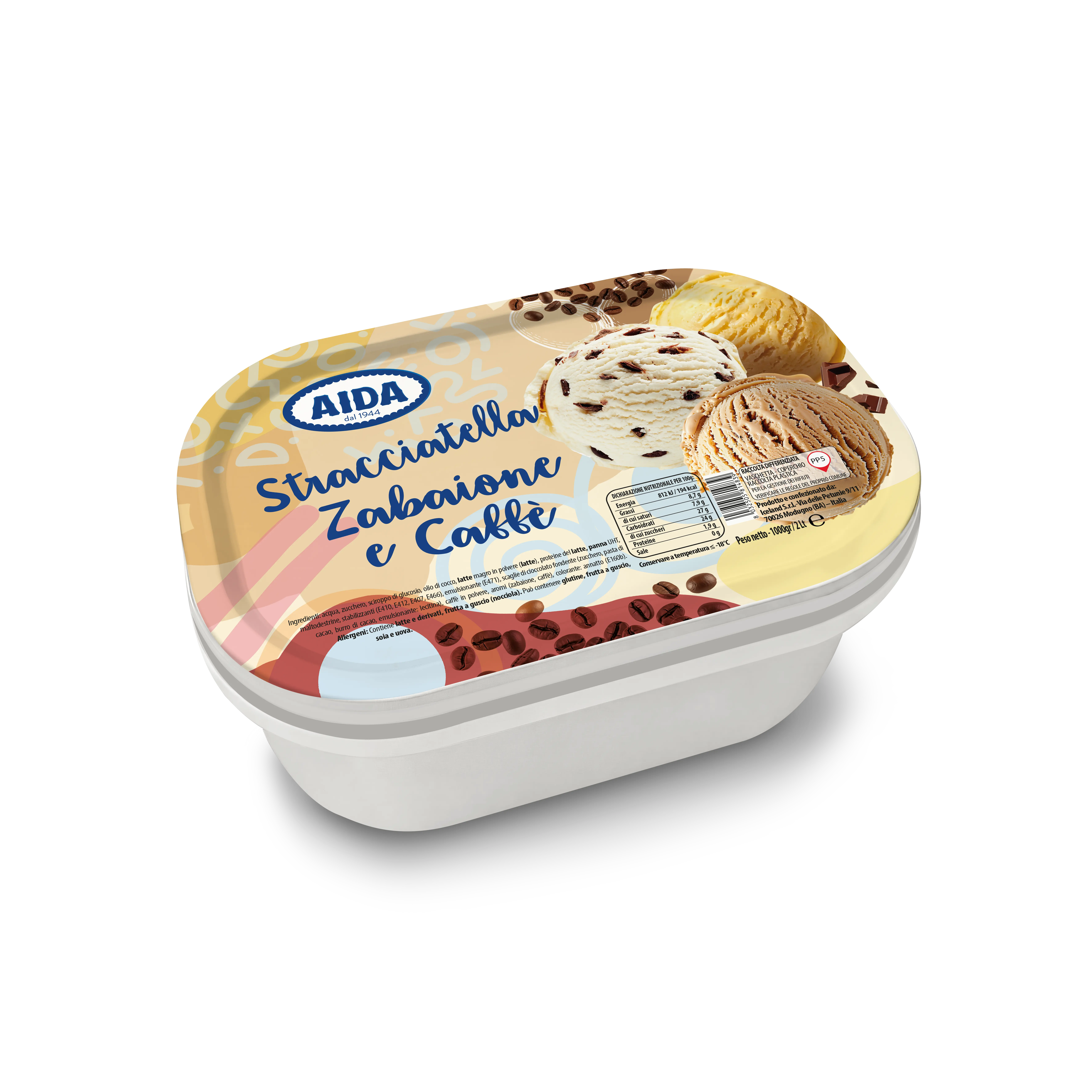 Vaschetta Stracciatella Zabaione e Caffè