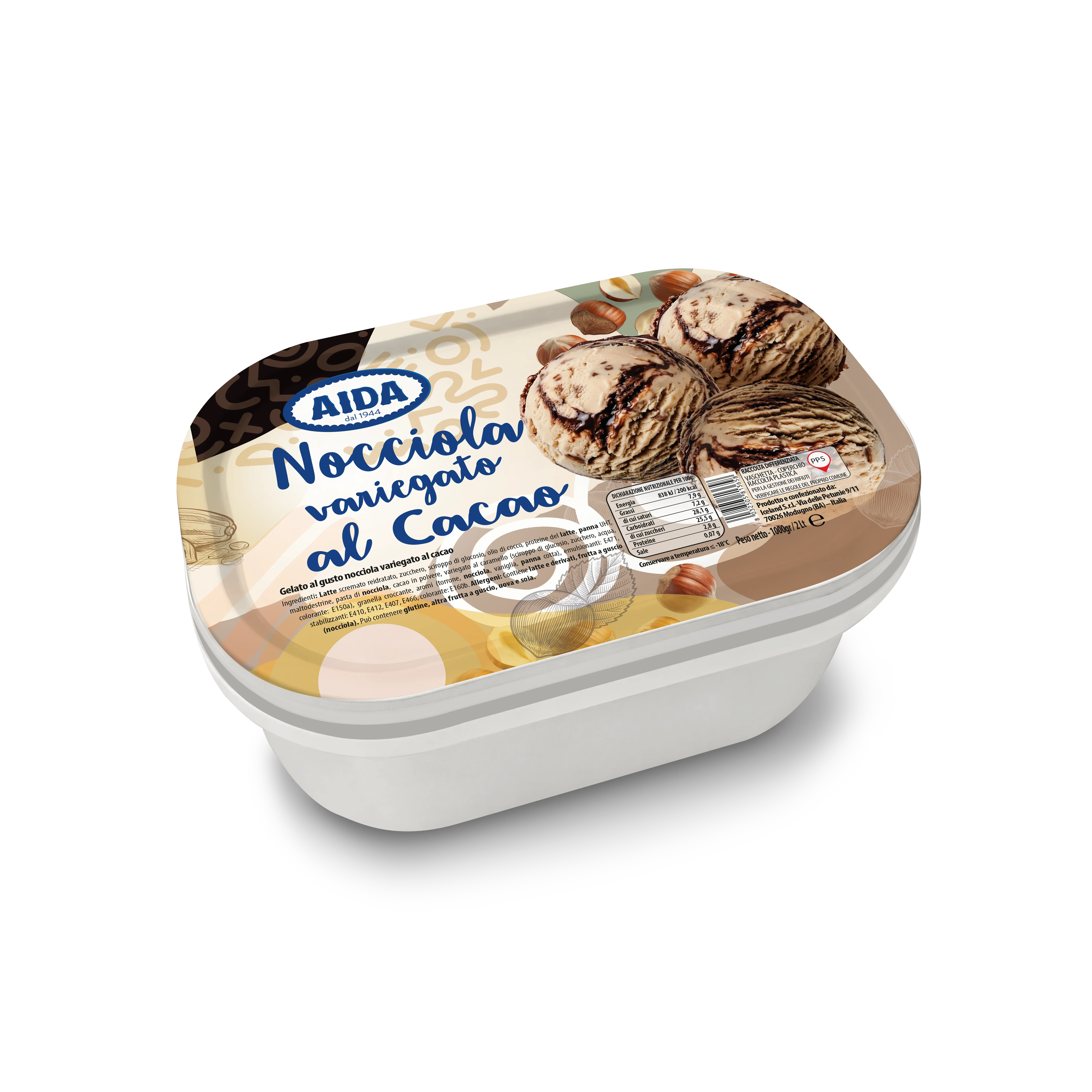 Vaschetta Nocciola Variegato al Cacao