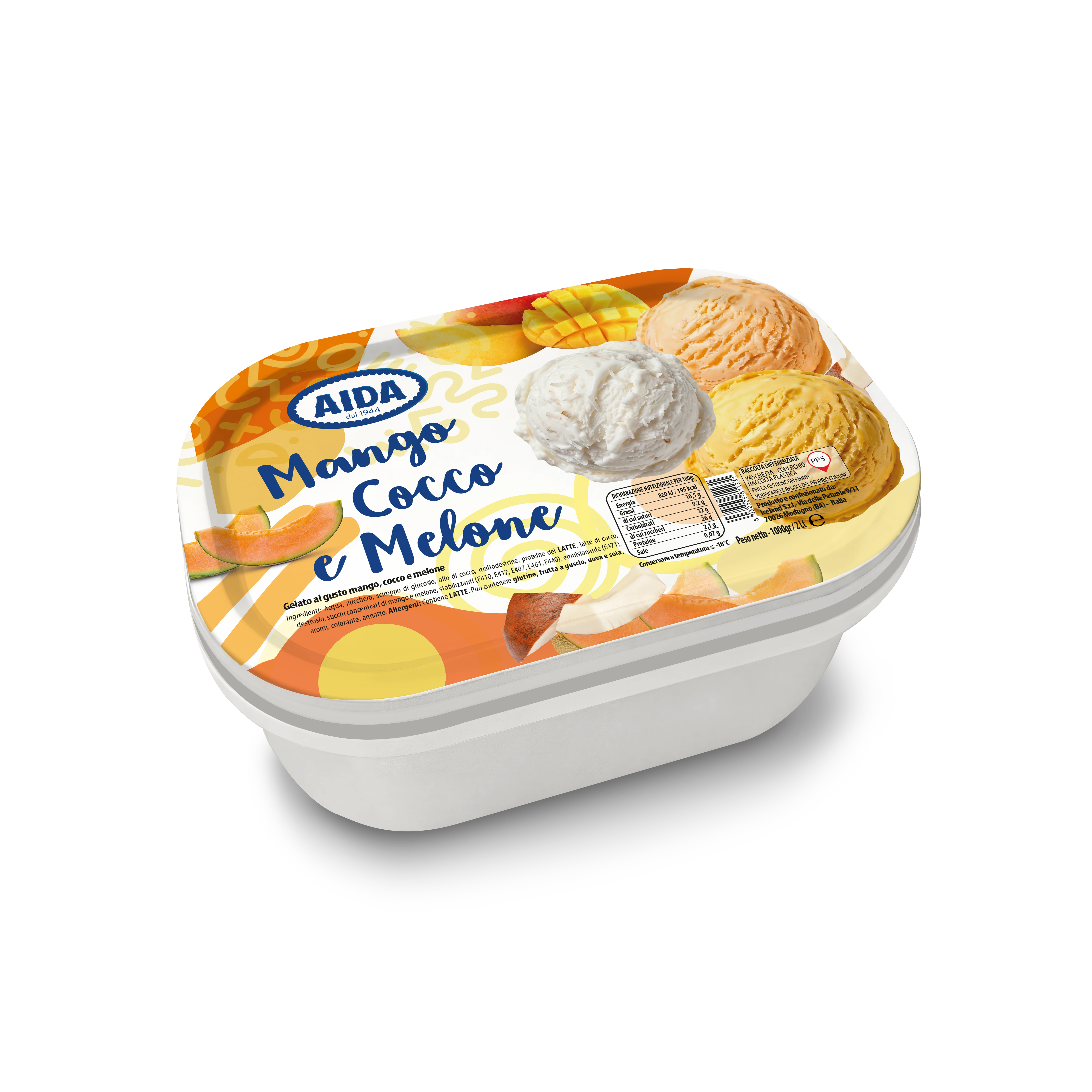 Vaschetta Mango, Cocco e Melone
