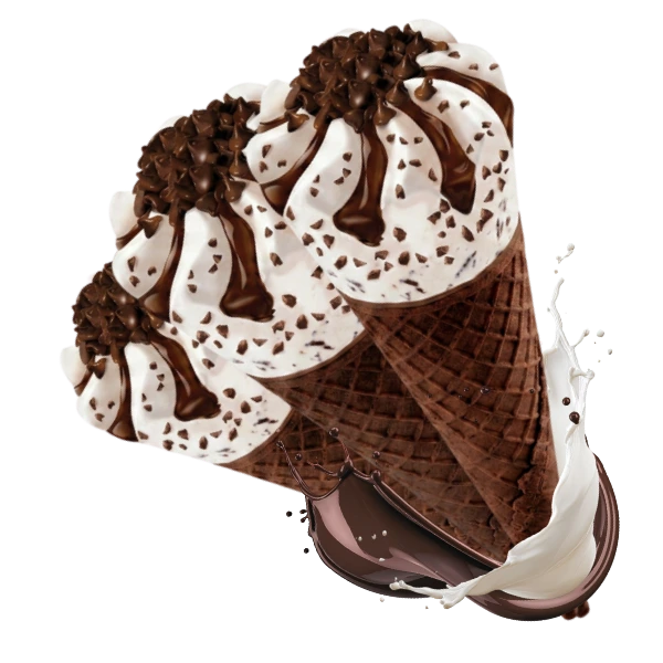 Tris Coni Stracciatella con Splash